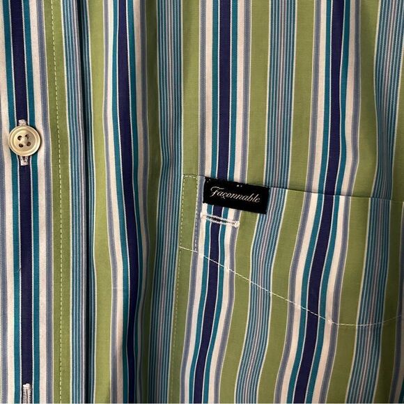 Faconnable Mens Casual Button Down Shirt Cotton Long Sleeve - Picture 4 of 5